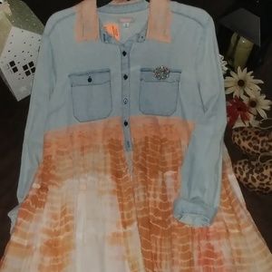 Orange and Blue Women's Tunic